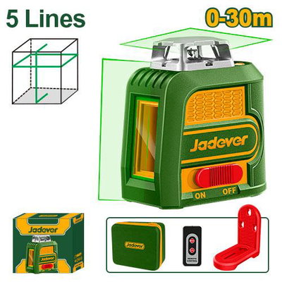 Nivel Láser Jadever autonivelante 30m - linea horizontal 360° y linea vertical - JADEVER