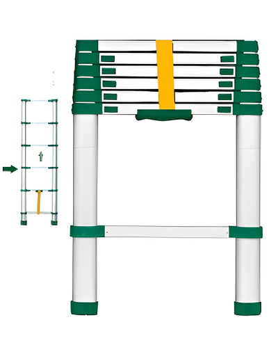 Escalera telescópica - escalones: 6 - aluminio - altura máxima 2Mt - 150kg - Jadever