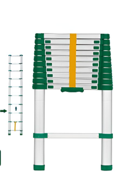 Escalera telescópica - 10 escalones - aluminio - altura máxima 3.2Mt - 150kg - Jadever
