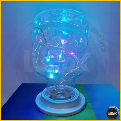 Lampara PERA LED 1w Interelec Con Alambre RGB Rosa E27