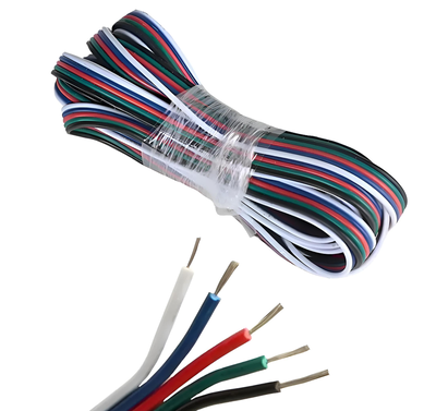 Cable 5 polos de 0.6mm RGBW - 5x0.6mm (22AWG) - 48V Máx. Por metro - Demasled