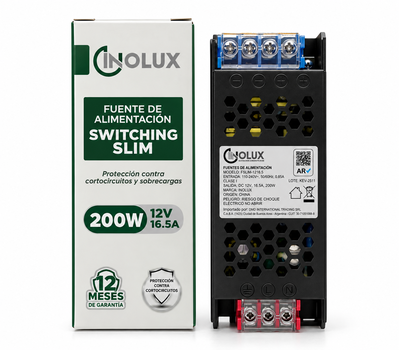 Fuente Switching Slim 12V 16.5A 200W Para Iluminación LED - INOLUX