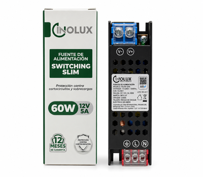 Fuente Switching Slim 12V 5A 60W Para Iluminación LED - INOLUX