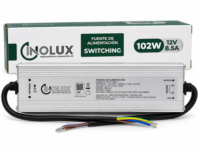 Fuente Switching Exterior 12V 8.5A 102W IP67 - Inolux