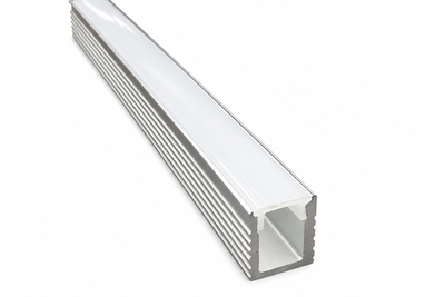 Perfil de Aluminio Mini Linear 7,8x9mm Anodizado, Cover Opal Blanco x 2m