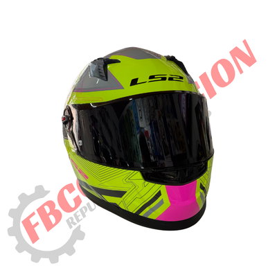 Casco LS2 Amarillo Flúor Brillante Con Gris