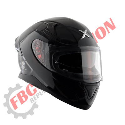 Casco Moto Integral Axor Apex Doble Visor Pinlock Negro Brillo