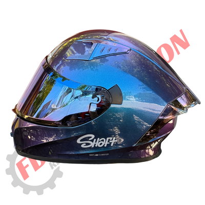 Casco Integral Shaft Solid Camaleon Con Visor Espejado Y Alerón