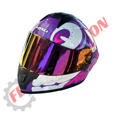 Casco Rebatible Hro Graffito Con Doble Visor Y Alerón