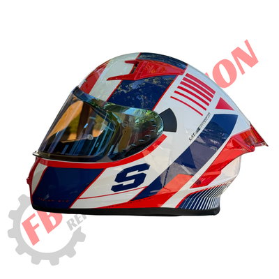 Casco Integral Shaft Stratfer Con Visor Espejado Y Alerón