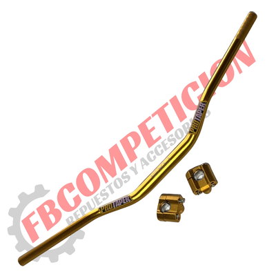 Combo Manubrio y Elevador Pro Taper Anonizado Dorado Brillante Tipo Cross 