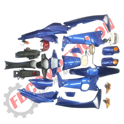 Kit De Plásticos Honda Wave 14 Con Faros, Huiñes, Lámparas Etc Azul (TOUGH)