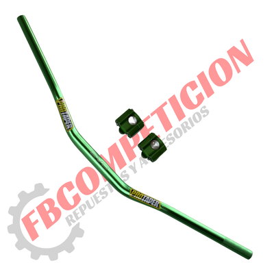 Combo Manubrio y Elevador Pro Taper Anonizado Verde Brillante Tipo Cross 