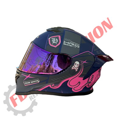 Casco HRO Integral CITAK PINK Visor Espejado Y Alerón