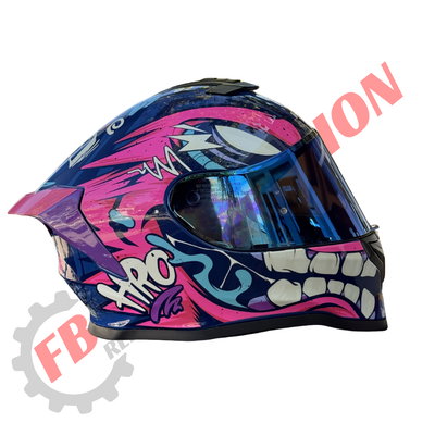 Casco Hro Integral 3400DV Full Gas Pink Visor Espejado Y Alerón