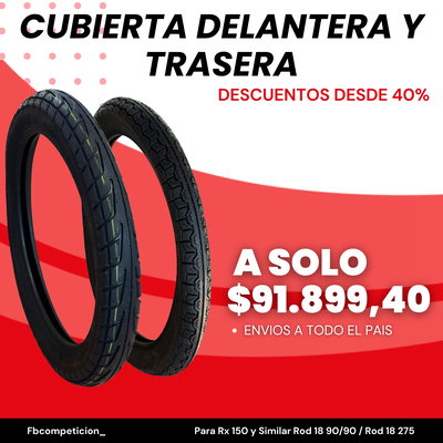Combo Cubierta Trasera y Delantera Para Rx 150 (90/90-18) (275-18)