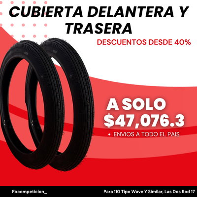 Combo Cubierta Trasera y Delantera Rod 17 Para Wave / 110 / DLX Y Similar