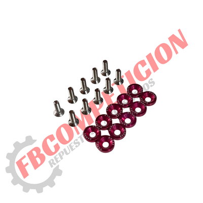 Arandelas Anonizadas Con Tornillo X10 (ROSA)