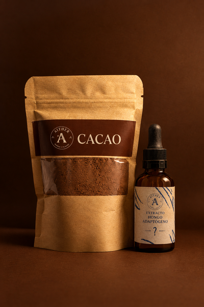 Cacao en polvo NATURAL + extracto de hongo adaptógeno a elección