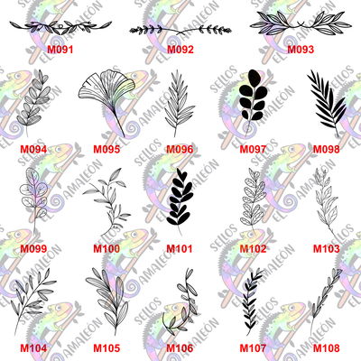 Sello Rama con hojas