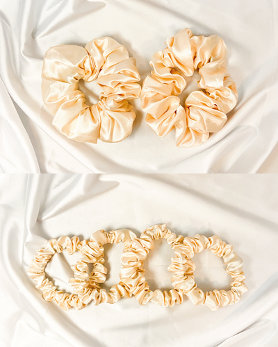 Scrunchies de Satén Grandes x2 + Chicas x4