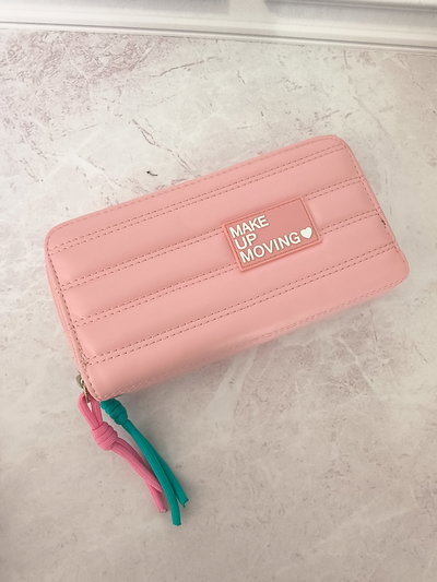 BILLETERA DOS CIERRES GRANDE MAKE ROSA 