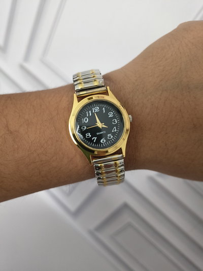 RELOJ DONA DORADO NEGRO 