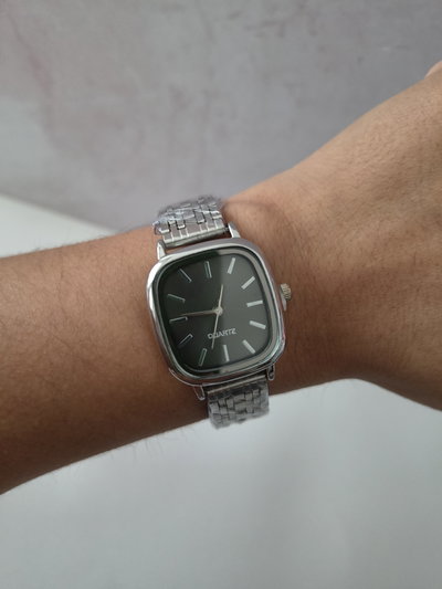 RELOJ SICILIA PLATEADO F.NEGRO