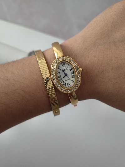 RELOJ OLIVIA DORADO F. BLANCO