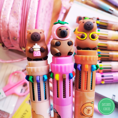 PROMO - Bolígrafo Capibara multi x 10 colores