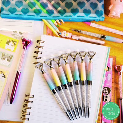 Bolígrafo Metal Pastel Degradé + Diamantes + Brillos