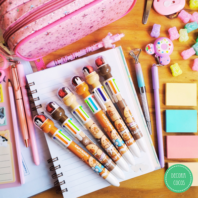 Bol铆grafo multi x 6 Capibara + sello roller