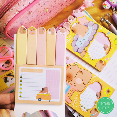 Nota adhesiva + banderita Capibara