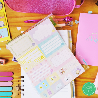 Etiquetas escolares x 6 + stickers