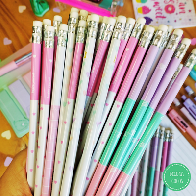 PACK X 4 - Lápiz con goma Corazones