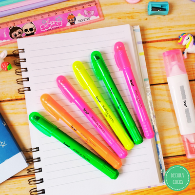 Resaltadores Retráctil Gel Neón