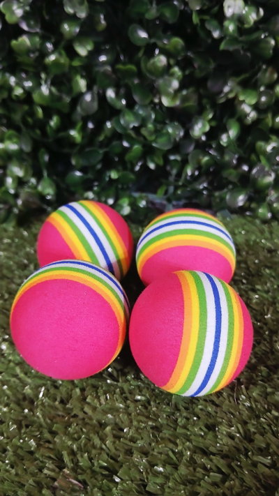 pelota de goma arcoíris 