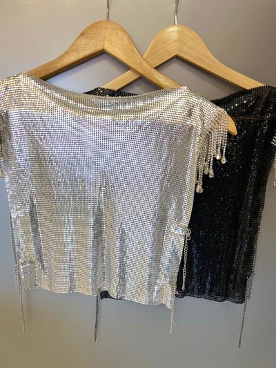 Top Metalizado Detalles Strass