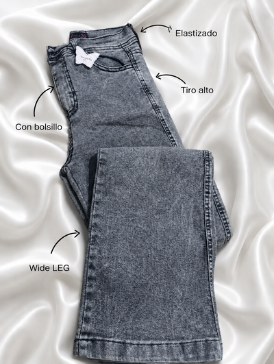 Jean WIDE LEG  Gris 🩶 nevado elastizado 