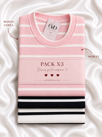 Pack x 3 ✨ Básicas Rayadas (manga corta)