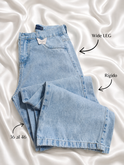 Jean WIDE LEG celeste claro 