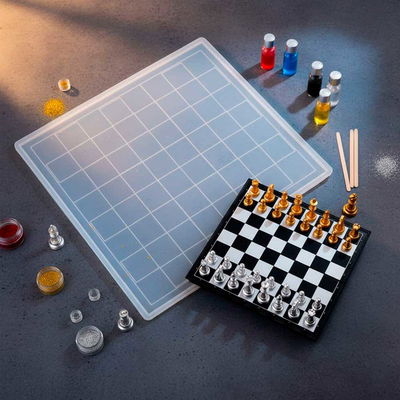 Molde De Silicona Para Tablero De Ajedrez 31cm X 31cm Resina Epoxi