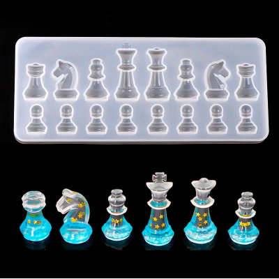 Molde De Silicona Para Piezas De Ajedrez Piezas Planas Resina Epoxi