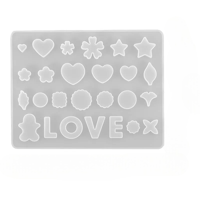 Molde De Silicona Resina Con Forma De Flor, Corazón Y Love