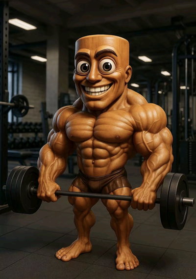 Brainrot Muñeco Articulado Meme Italian Tung Tung Tung Sahur Musculoso 3D