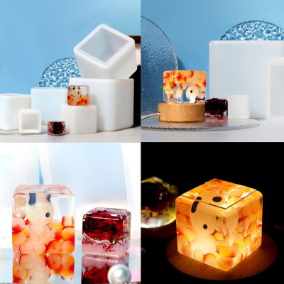 Molde De Silicona 3 Cubos Bordes Y Esquinas Redondeadas Para Manualidades