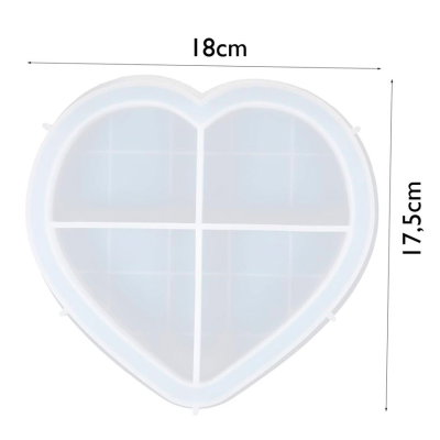 Molde De Silicona Para Bandeja O Plato En Forma De Corazon