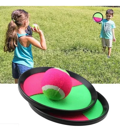 Juego Playa Lanza Y Atrapa Con Abrojo Catch Ball Aire Libre