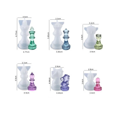Moldes De Silicona Para Piezas De Ajedrez Resina Epoxi