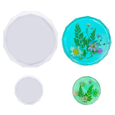 Molde De Silicona Para Posa Vasos Bordes Diamante Resina Epoxi